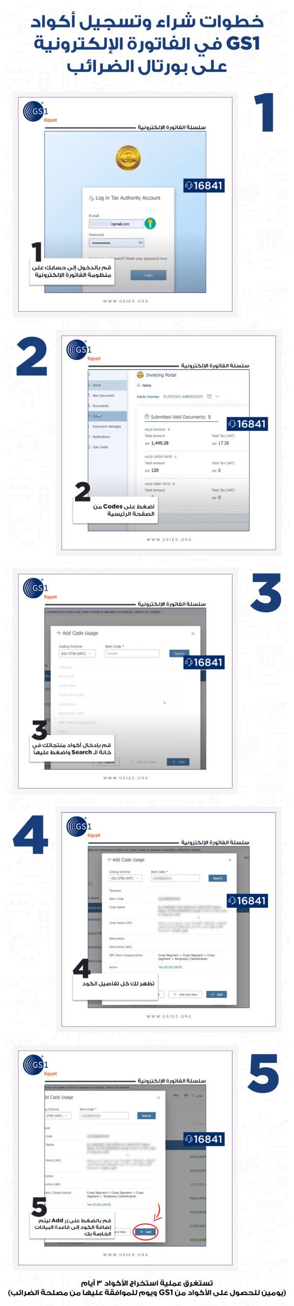 خطوات تسجيل أكواد الفاتورة الإلكترونية في بورتال الضرائب بالتفصيل